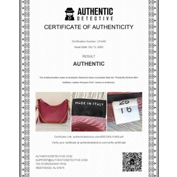 Prada Re-Edition Mini Saffiano Leather Bag Bruyere Pink Mint Condition!! - Picture 16 of 16